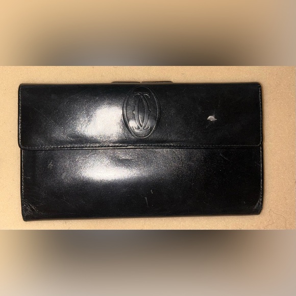 Cartier Black Leather Wallet long